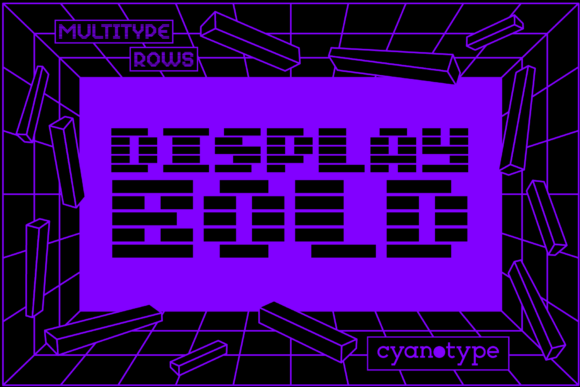 Bold Pixel Typography: MultiType Rows Display Font