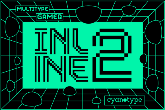 Gamer Inline 2: A Pixelated Display Font with Edge