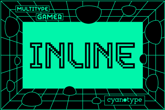 Gamer Inline: A Cool, Uniquely Shaped Pixel Font