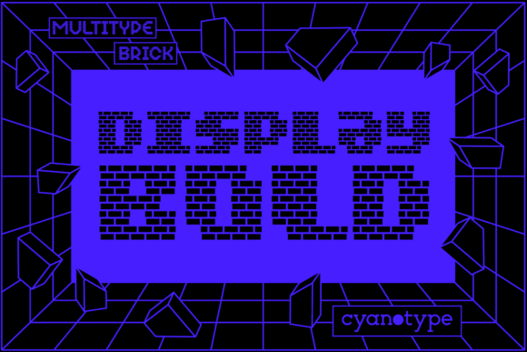 MultiType Brick Display Bold: A Pixelated Display Font
