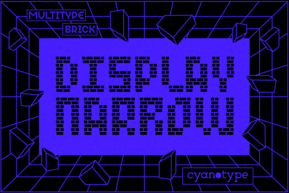 MultiType Brick Display Narrow: A Unique Pixel Font