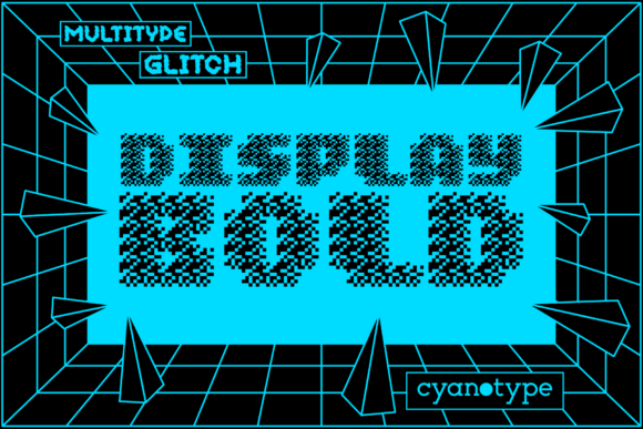 MultiType Glitch Display Bold: Bold, Pixelated Typography