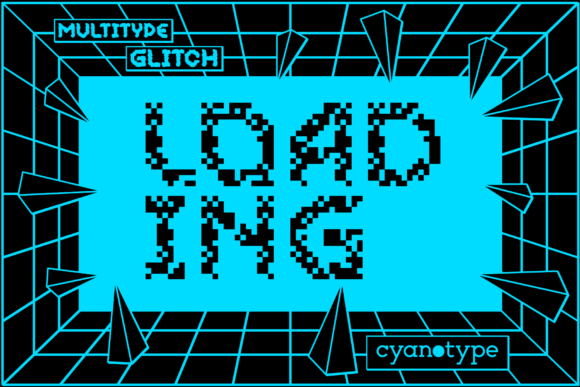 MultiType Glitch Loading: A Pixelated Display Typeface