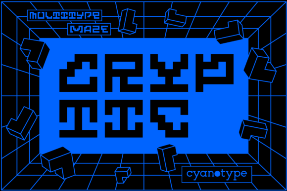 MultiType Maze Cryptic: A Pixelated Display Font
