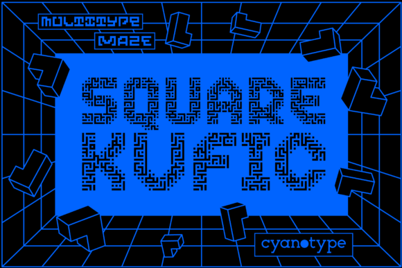 MultiType Maze Square Kufic: A Pixel-Perfect Display Font