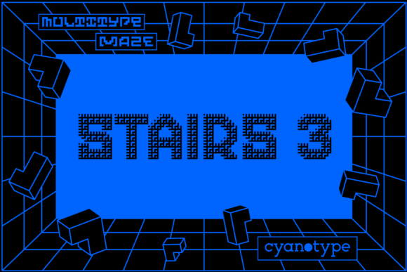 MultiType Maze Stairs 3: A Unique Pixel Font