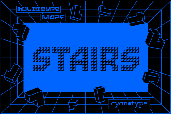 MultiType Maze Stairs: A Pixelated Font for Edgy Design