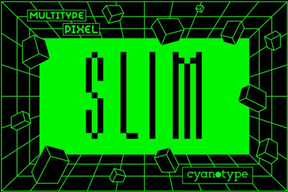 MultiType Pixel Slim: A Cool, Pixelated Display Typeface