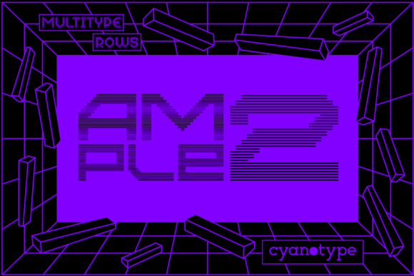 MultiType Rows Ample 2: A Unique Pixel Display Font