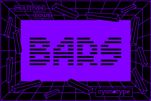 MultiType Rows Bars: A Pixelated Font for Retro Design