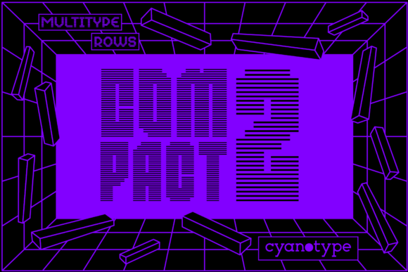 MultiType Rows Compact 2: A Pixel Font with Modern Edge