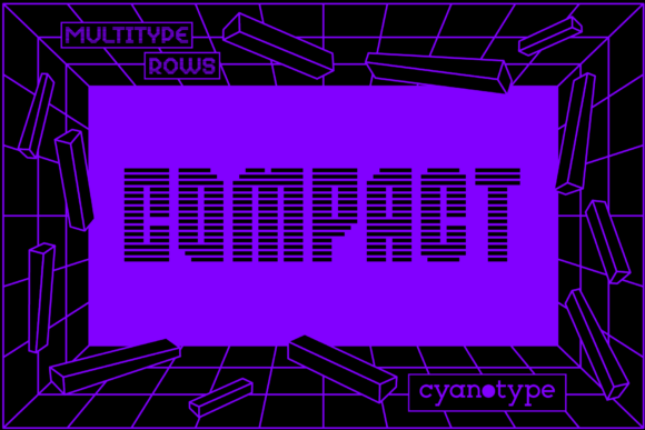 MultiType Rows Compact: A Modern Pixel Display Font