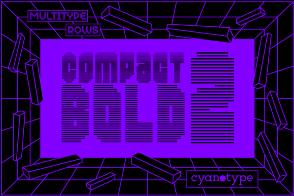 MultiType Rows Compact Bold 2: A Unique Pixelated Display Font