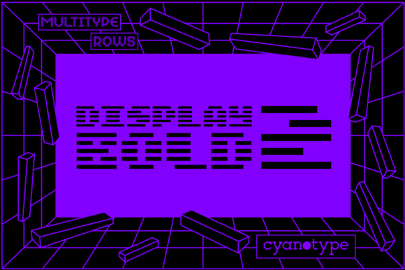 MultiType Rows Display Bold 2: Pixelated Font Style