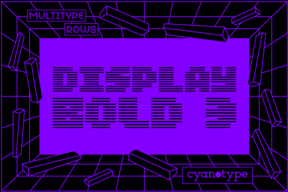 MultiType Rows Display Bold 3: A Pixelated Typeface for Bold Designs